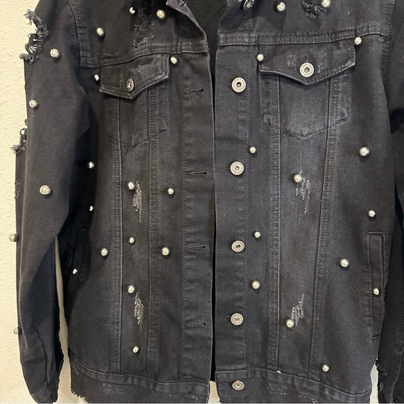 The Style Between Us Embellished Black Denim Jacket - Picture 9 of 12